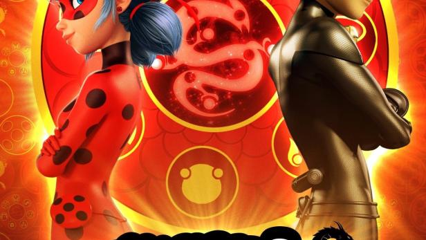 Das Filmplakat zu „Miraculous World: Shanghai, die Legende von Lady Dragon“ zeigt Ladybug und Cat Noir.