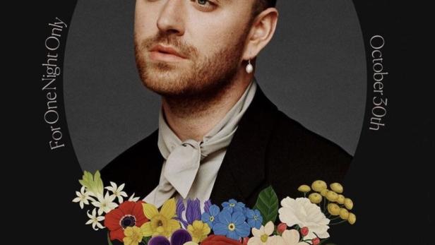 Ein Werbeplakat für Sam Smiths Auftritt in den Abbey Road Studios am 30. Oktober.