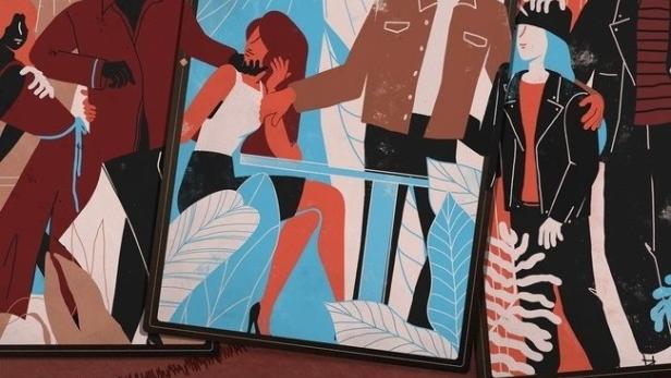 Das Poster für die koreanische Fernsehsendung „Change Days“ zeigt stilisierte Tarotkarten mit Paaren.