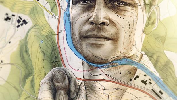 Das Cover von „Neumatt“ zeigt ein Porträt vor einer topografischen Karte.