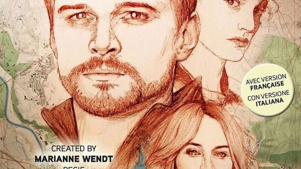 Das Cover der 2. Staffel der SRF-Serie „Neumatt“ mit den Darstellern Julian Koechlin, Rachel Braunschweig, Sophie Hutter und Jérôme Humm.
