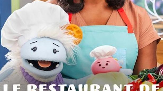 Michelle Obama mit den Puppen Waffel und Mochi im „Waffles + Mochi“-Restaurant.