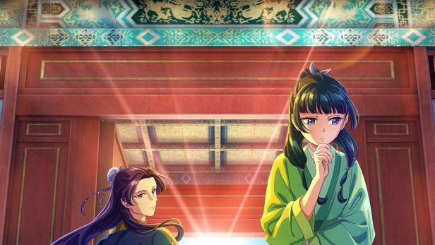 Cover für „Die Tagebücher der Apothekerin“ mit zwei Charakteren vor einem traditionellen Gebäude.