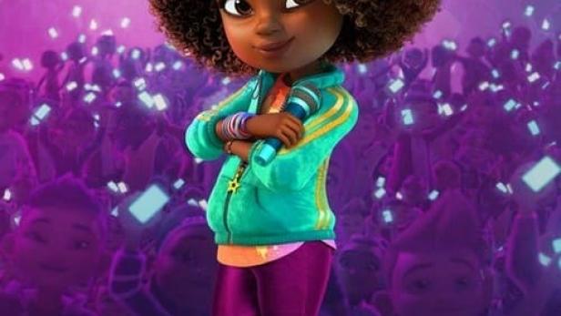 Das Cover der Netflix-Serie „Karma's World“ zeigt Karma vor einer jubelnden Menge.