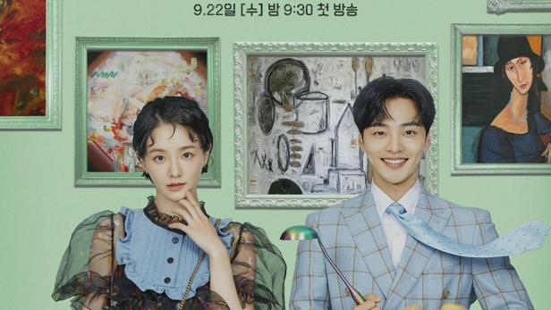 Werbeplakat für die koreanische Fernsehserie „Dali und Kartoffelsuppe“ mit den Hauptdarstellern.