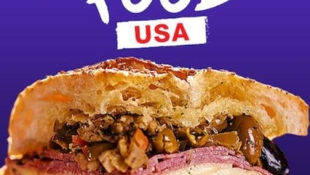 Ein üppiges Sandwich, beworben als „Street Food USA“ auf Netflix.