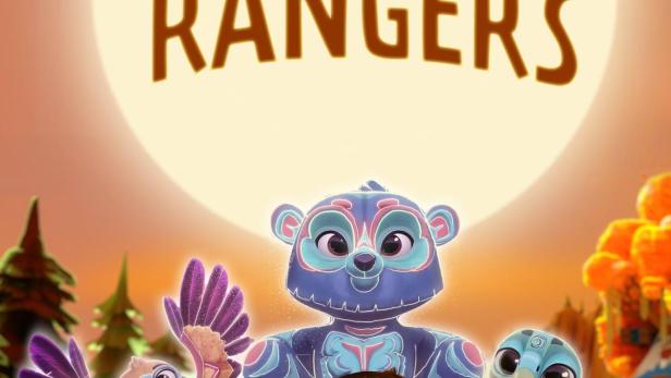 Das Poster für die Kinderserie „Spirit Rangers“ mit den Hauptfiguren und ihren Geistertier-Formen.