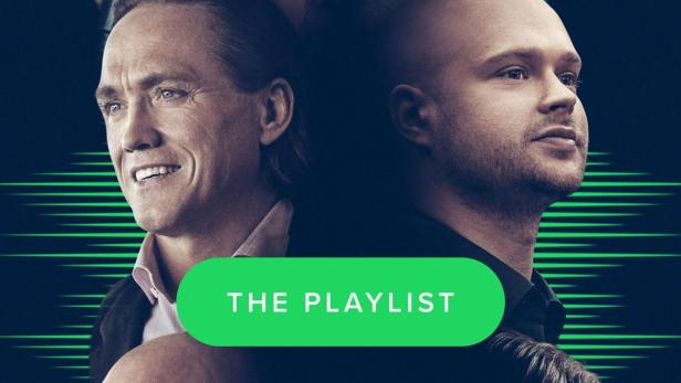 Das Filmplakat für „The Playlist“ zeigt die Gesichter von sechs Darstellern vor einem grünen Equalizer-Hintergrund.