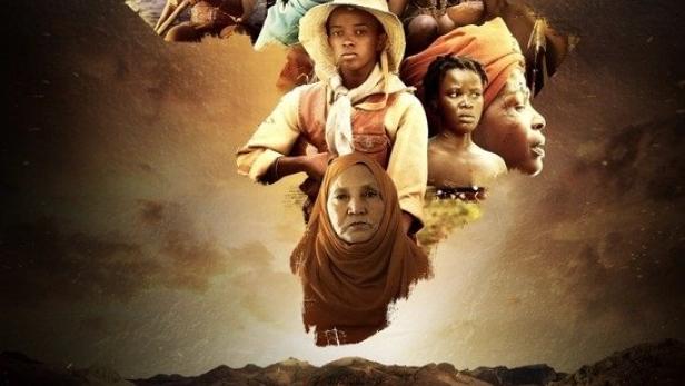 Das Poster für „African Folktales Reimagined“ zeigt mehrere afrikanische Gesichter.