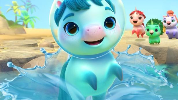 Einhorn und Narwale in einer Szene aus „Not Quite Narwhal“.