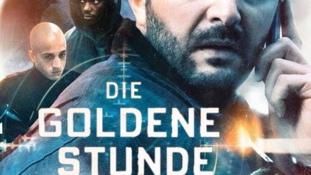 Das Filmplakat für die Netflix-Serie „Die goldene Stunde“ zeigt mehrere bewaffnete Personen.