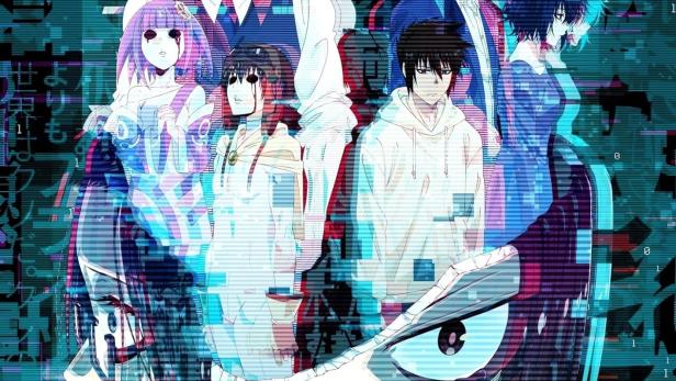 Das Poster für „Good Night World“ zeigt eine Gruppe von Anime-Charakteren vor einem digitalen Hintergrund.