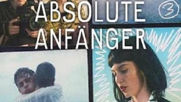 Das Filmplakat für „Absolute Anfänger“ zeigt eine Collage von Szenen mit jungen Darstellern.