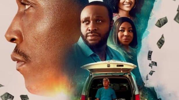 Das Filmplakat für „Ọlọ́lādé“ zeigt mehrere Personen und einen Mann, der Geld aus einem Kofferraum nimmt.