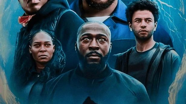 Das Filmplakat für „Supacell“ zeigt eine Gruppe von Menschen vor einem Hintergrund aus Blitzen.