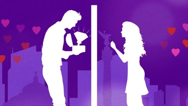 Werbeplakat für die mexikanische Version der Datingshow „Liebe macht blind“.