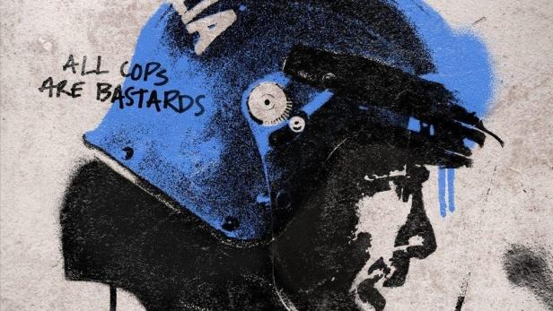 Das Poster für die Netflix-Serie „ACAB“ zeigt einen stilisierten Polizisten mit der Aufschrift „All Cops Are Bastards“.