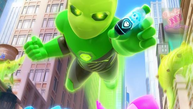 Das Titelbild von „ZAG Heroez Ghostforce“ zeigt die drei Geisterjäger in Aktion vor einer Stadtkulisse.