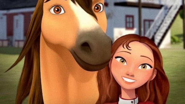 Ein animiertes Bild von Spirit und Lucky aus „Spirit Riding Free: Riding Academy“.