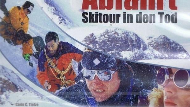 Das Cover des Films „Mörderische Abfahrt – Skitour in den Tod“ zeigt Skifahrer in den Bergen.
