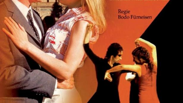 Das Filmplakat für „Flamenco der Liebe“ zeigt ein Paar und Flamencotänzer.