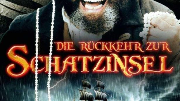 Das Cover der DVD „Die Rückkehr zur Schatzinsel“ mit Brian Blessed als Pirat.