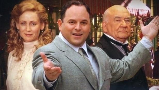 Das Filmplakat für „Der Mann der Weihnachten rettete“ mit George Costanza in der Hauptrolle.