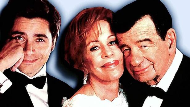 Das Filmplakat für „Papas zweiter Frühling“ zeigt drei lächelnde Personen.