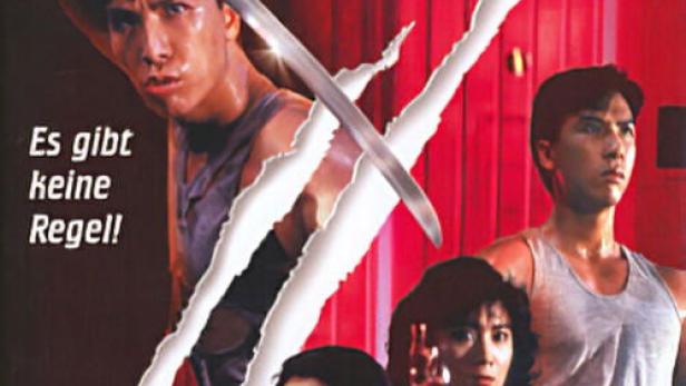 Das Cover von „Tiger Cage 2: Die Flucht des Tigers“ zeigt vier Darsteller in einer dramatischen Szene.