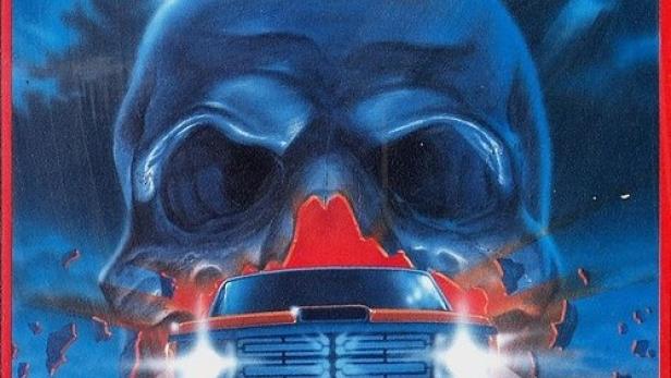 Das Cover des Films „Dark Rider“ zeigt einen Schädel hinter einem Auto.