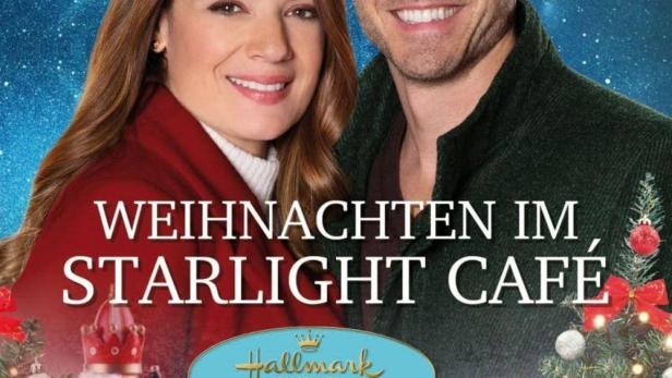 Das Filmplakat für „Weihnachten im Starlight Café“ mit Kimberley Sustad und Paul Campbell.
