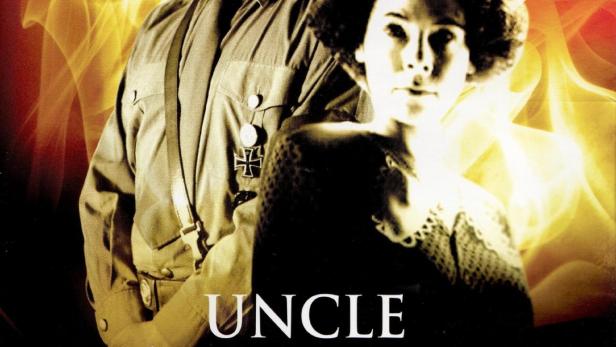 Das Cover des Films „Uncle Adolf“ zeigt einen Mann in Uniform und eine junge Frau vor einem Hakenkreuz.