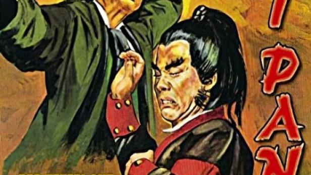 Das Filmplakat für „Taipan – Der Teufel mit der Drachenklaue“ zeigt zwei Männer im Kampf.
