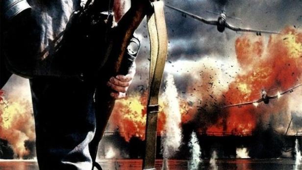 Das Filmplakat für „Black Sheep: 7 gegen die Hölle“ zeigt einen Soldaten im Krieg.