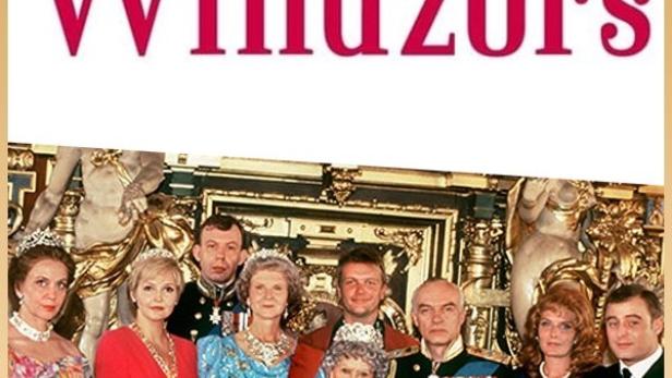 Das Cover von Hape Kerkelings „Willi und die Windzors“ mit den Darstellern in Kostümen.