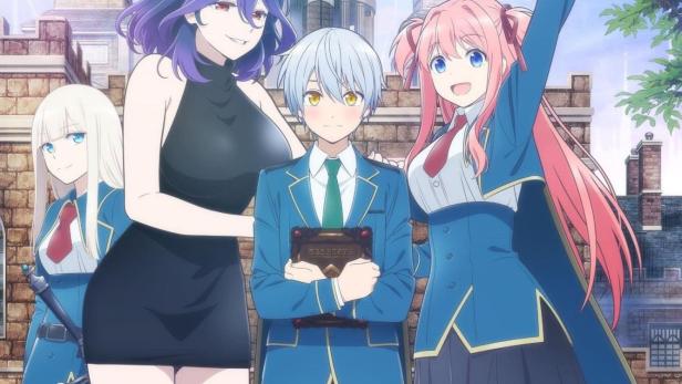 Das Anime-Poster zeigt Charaktere aus „Kinsou no Vermeil“ vor einem Schloss.