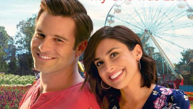 Das Filmplakat für „Auf der Suche nach Mr. Wrong“ zeigt Andriana Manfredi, Ross Jirgl und Jess Delvizo vor einem Riesenrad.