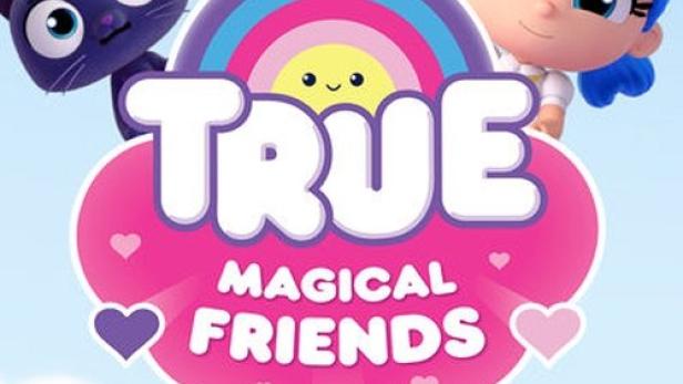Das Netflix-Logo und das Titelbild von „True und die Zauberfreunde“ mit True und Bartleby.