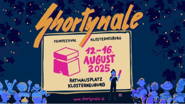 Werbeplakat für das Kurzfilmfestival Shortinale in Klosterneuburg vom 12. bis 16. August 2025.