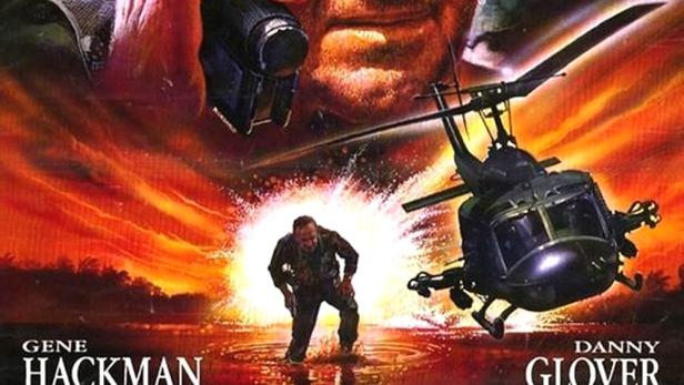 Das Filmplakat für „Bat 21“ zeigt Gene Hackman, Danny Glover und einen Hubschrauber im Vietnamkrieg.