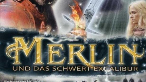 Das Cover des Films „Merlin und das Schwert Excalibur“ zeigt Merlin und das legendäre Schwert.