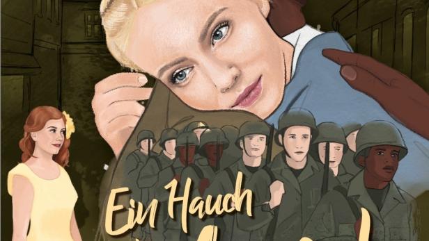 Das Filmplakat zu „Ein Hauch von Amerika“ zeigt eine blonde Frau und einen schwarzen GI.