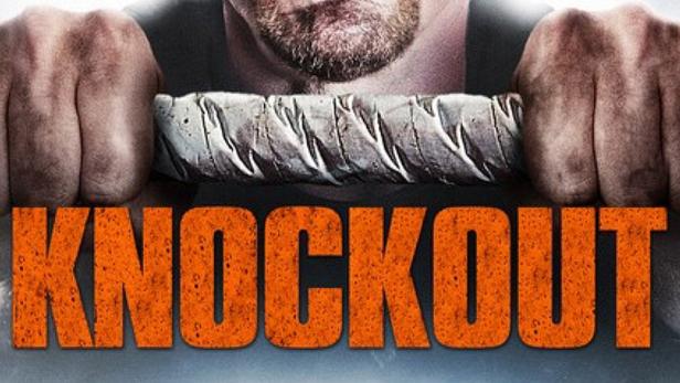 Das Filmplakat für „Knockout“ zeigt einen Boxer und zwei Kämpfer im Ring.