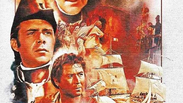 Das Filmplakat für „Die Rebellion“ mit Alec Guinness, Dirk Bogarde und Anthony Quayle.