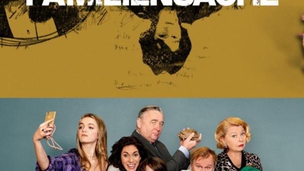 Das Filmplakat für „Familiensache“ zeigt eine Gruppe von Menschen unterschiedlichen Alters.