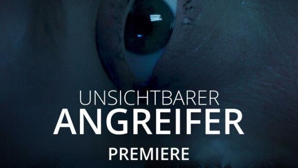 Das Filmplakat für „Unsichtbarer Angreifer“ zeigt ein Auge im Dunkeln.