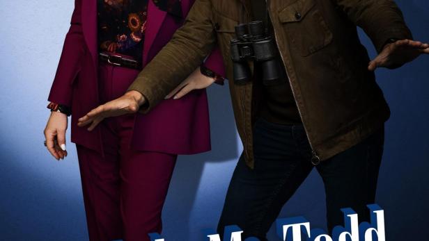 Marcia Gay Harden und Skylar Astin auf einem Werbeplakat für die Fernsehserie „So Help Me Todd“.