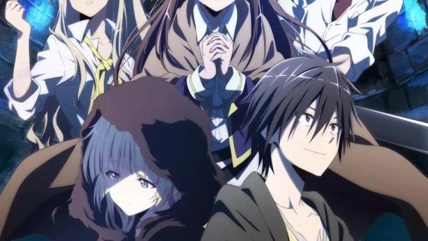 Das Cover von „Hitoribocchi no Isekai Kouryaku“ zeigt eine Gruppe von Anime-Charakteren vor einem Dungeon-Hintergrund.