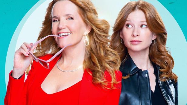 Das Filmplakat für „The Spencer Sisters“ zeigt zwei Frauen vor einem türkisfarbenen Hintergrund.