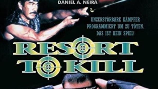 Das Filmplakat für „Resort to Kill“ mit Roddy Piper, Shin'ichi Chiba und Meg Foster.